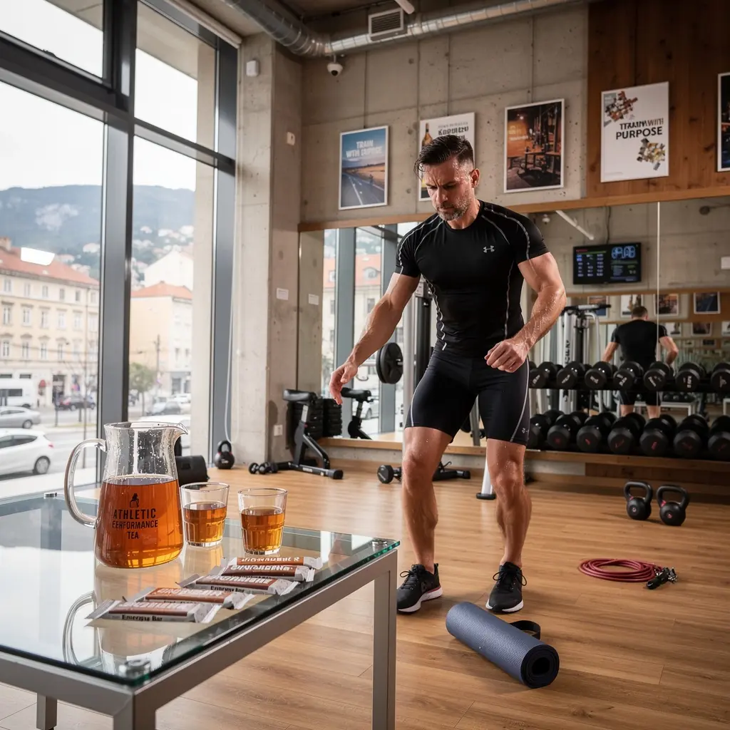 Zeleni čaj s prirodnim sastojcima za povećanje energije prije treninga.